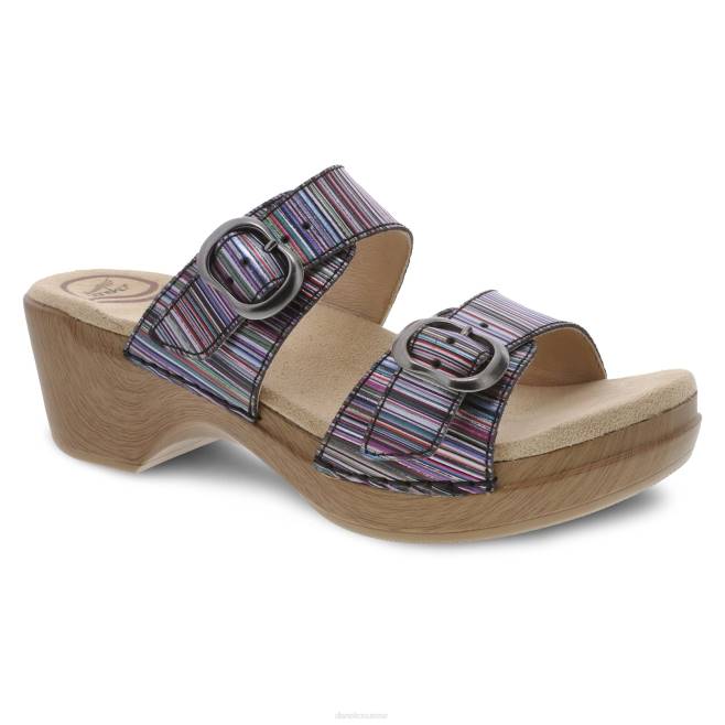 Dansko des sandales femmes cuir à rayures métallisées sophie bande métallique BF6Z136