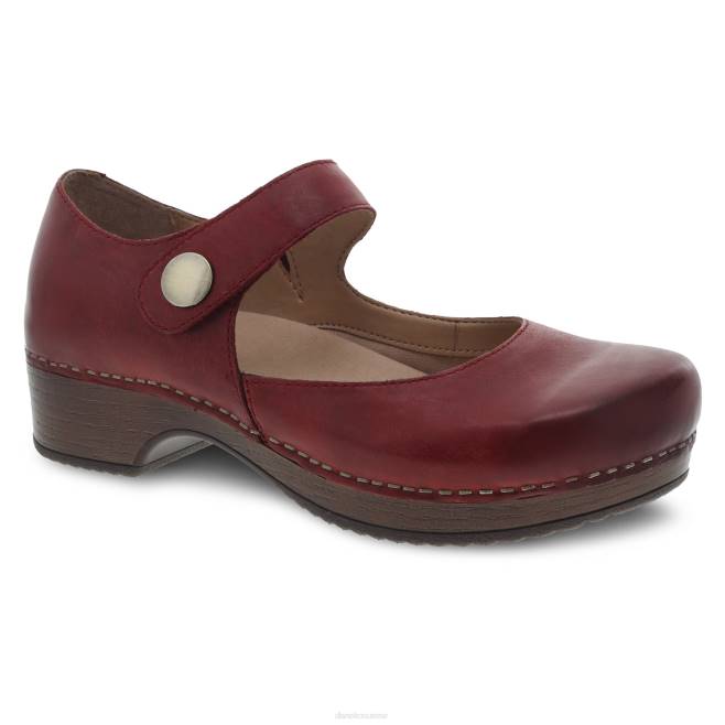 Dansko Mary Janes femmes bruni cireux rouge Béatrice BF6Z154