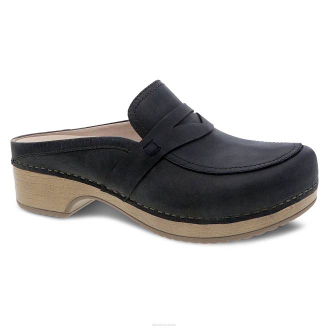 Dansko mules et mules femmes pull up huilé noir belle BF6Z174